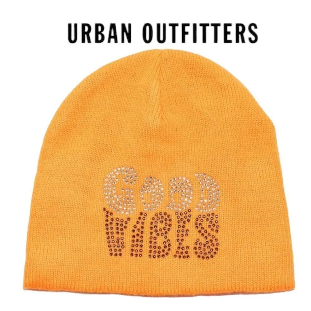 NEW UO Urban Outfitters Phinestone "Good Vibes" Hat Beanie